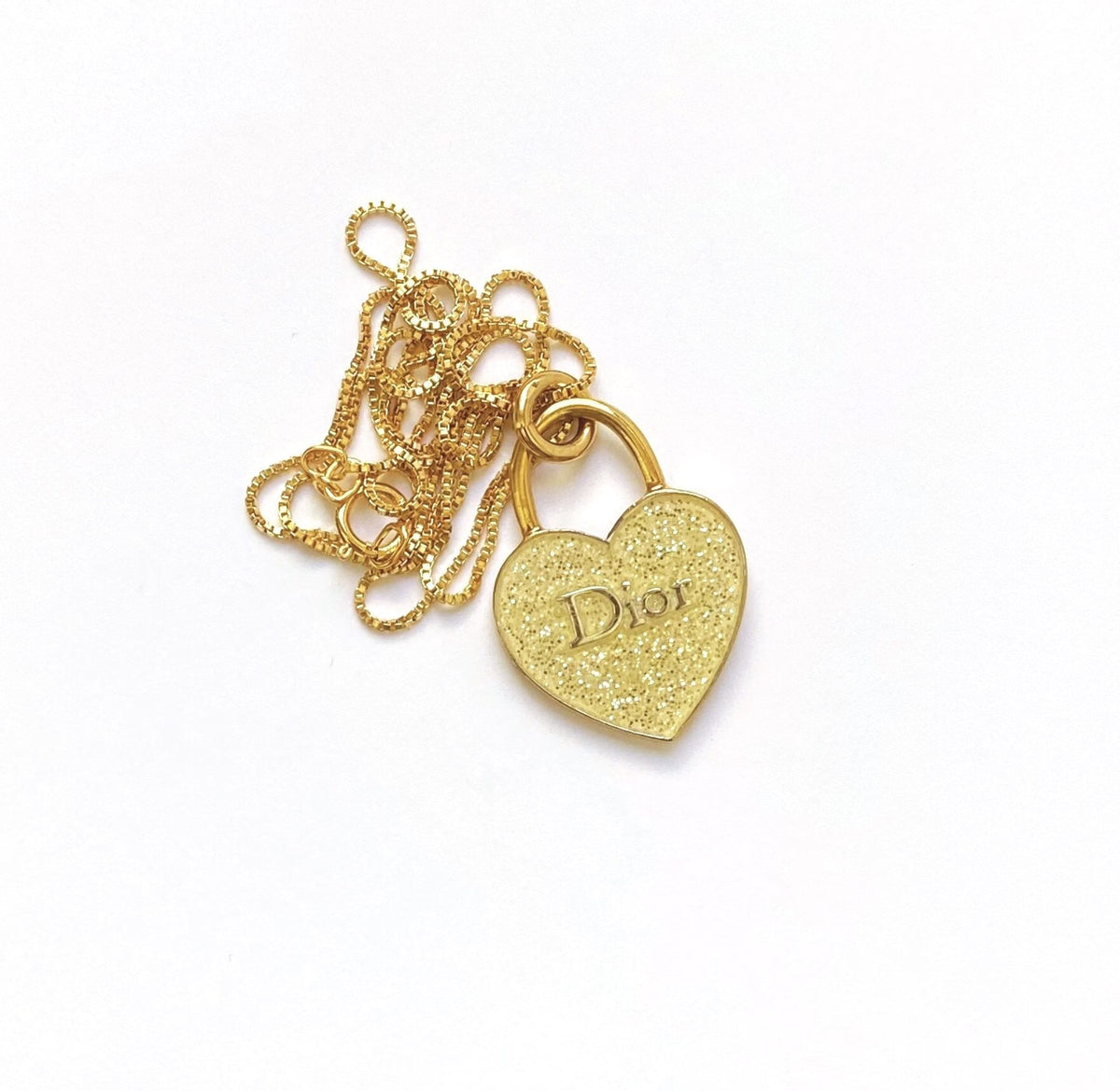 Medium-Large Gold and Cream-Light Yellow Sparkle Dior Heart Charm Neck –  Old Soul Vintage Jewelry